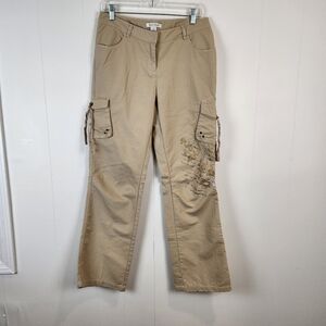White House Black Market Khaki Distressed Carpenter Pants.